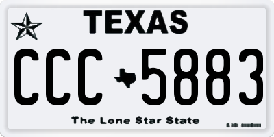 TX license plate CCC5883