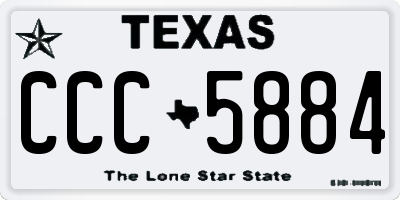 TX license plate CCC5884