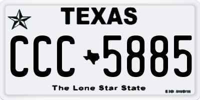 TX license plate CCC5885