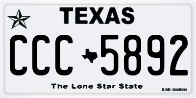 TX license plate CCC5892