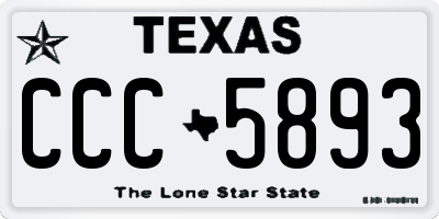 TX license plate CCC5893