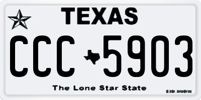 TX license plate CCC5903