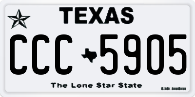 TX license plate CCC5905