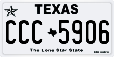 TX license plate CCC5906