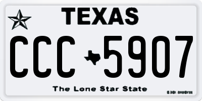 TX license plate CCC5907