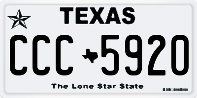 TX license plate CCC5920