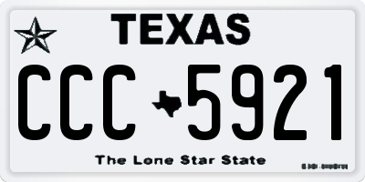 TX license plate CCC5921