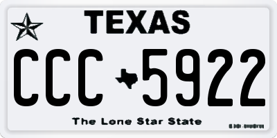 TX license plate CCC5922