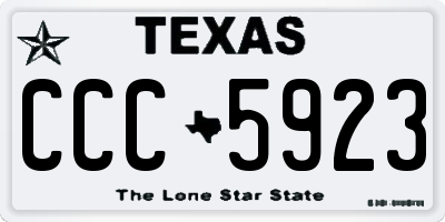 TX license plate CCC5923