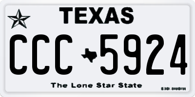 TX license plate CCC5924