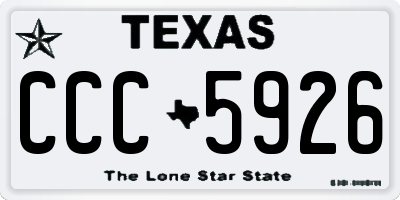 TX license plate CCC5926
