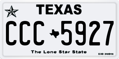 TX license plate CCC5927