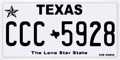 TX license plate CCC5928