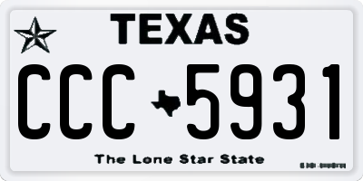 TX license plate CCC5931
