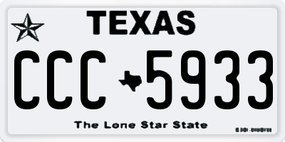 TX license plate CCC5933