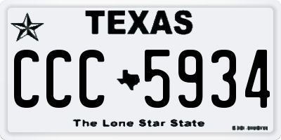 TX license plate CCC5934