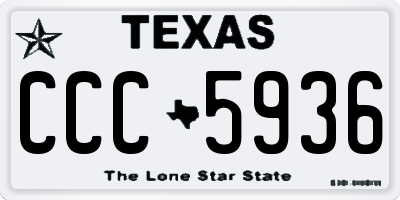 TX license plate CCC5936