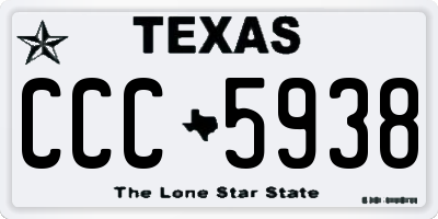TX license plate CCC5938