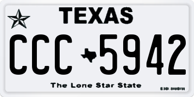 TX license plate CCC5942