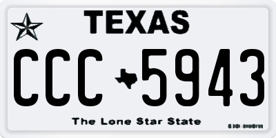 TX license plate CCC5943