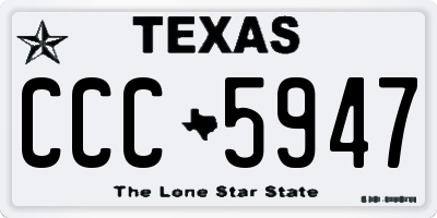TX license plate CCC5947