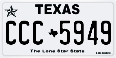 TX license plate CCC5949