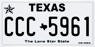 TX license plate CCC5961