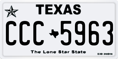 TX license plate CCC5963
