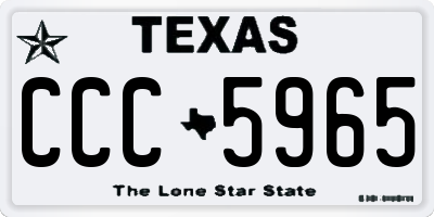 TX license plate CCC5965