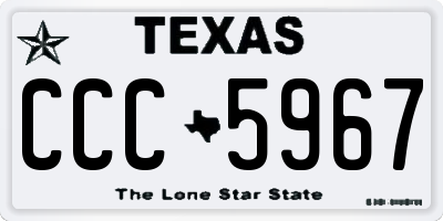 TX license plate CCC5967