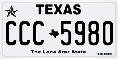 TX license plate CCC5980