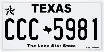 TX license plate CCC5981