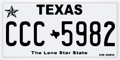TX license plate CCC5982