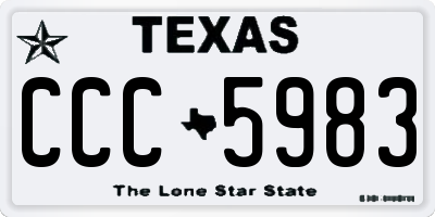 TX license plate CCC5983
