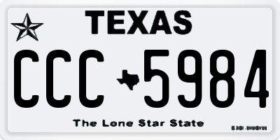 TX license plate CCC5984