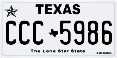 TX license plate CCC5986