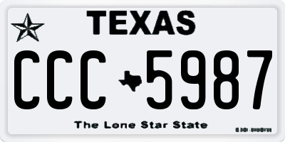 TX license plate CCC5987