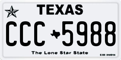 TX license plate CCC5988