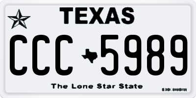 TX license plate CCC5989
