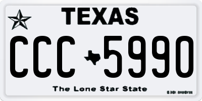 TX license plate CCC5990