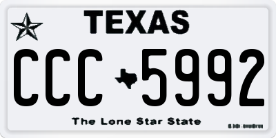 TX license plate CCC5992