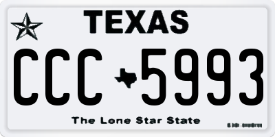 TX license plate CCC5993
