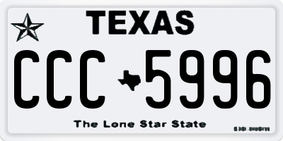 TX license plate CCC5996