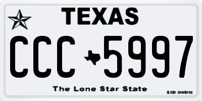 TX license plate CCC5997