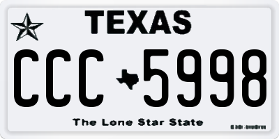 TX license plate CCC5998