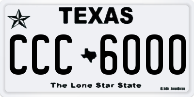 TX license plate CCC6000