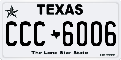 TX license plate CCC6006