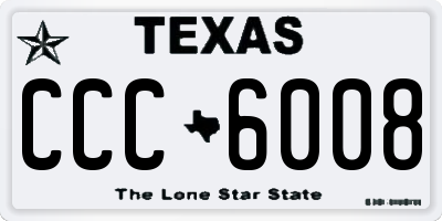 TX license plate CCC6008