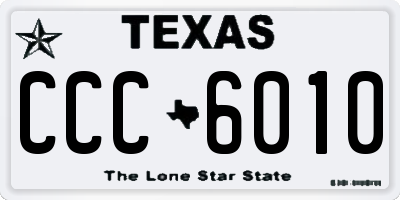 TX license plate CCC6010