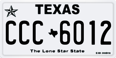 TX license plate CCC6012